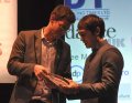 Philip Large of Dancers Pro handing the Award for Outstanding Modern Performance - Male - to Tommy Frantzen