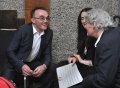 A happy Danny Boyle with Max Stafford Clark both award winners