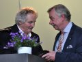 Max Stafford Clark receives his award from Simon Tait