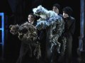 Anna Martine, Connor Dowling and Sonya Cullingford as Stoats